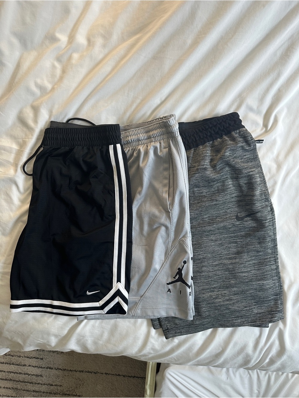 Nike Men’s Black, Gray & Dark Gray Shorts Bundle size Large